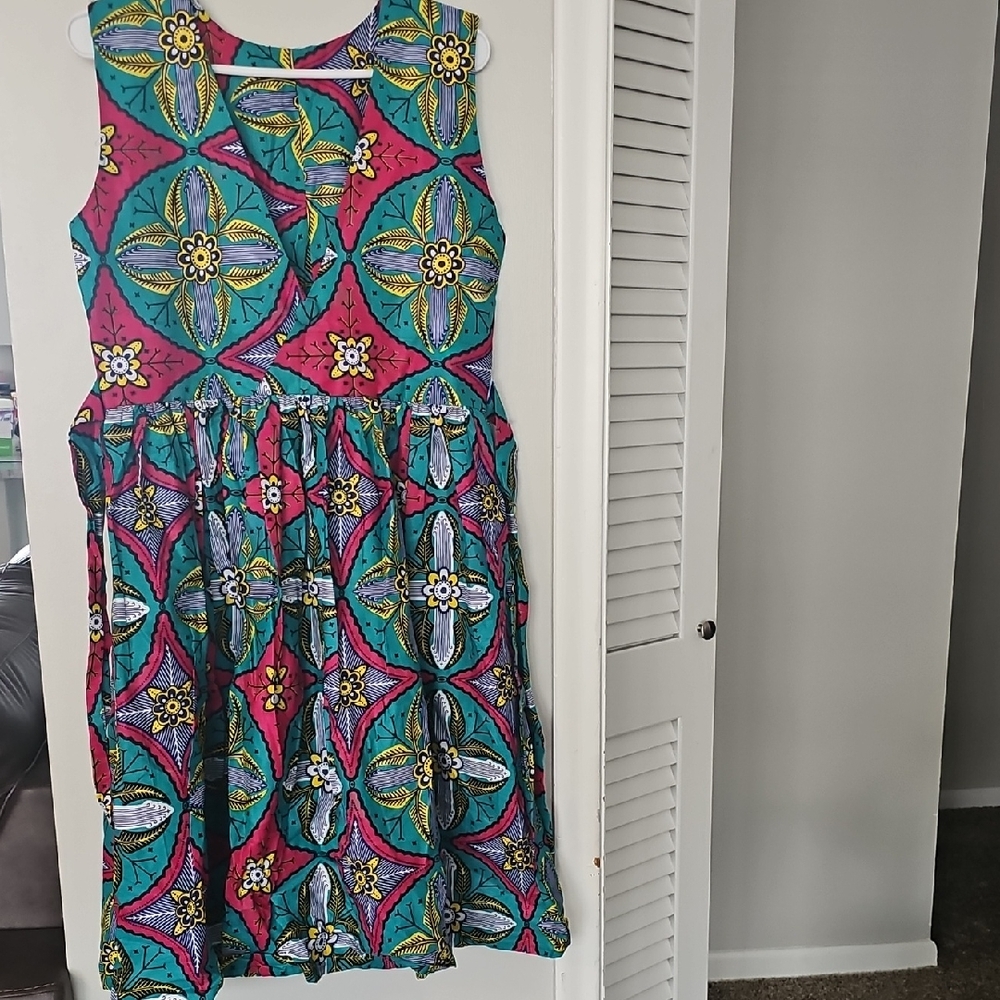 Vibrant Sleeveless Floral Dress
